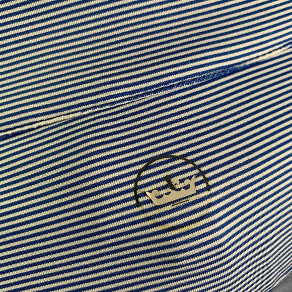 Peter Millar SMU Perth Men XL 1/4 Zip Pullover Sugar Stripe Performance Golf - Picture 11 of 12